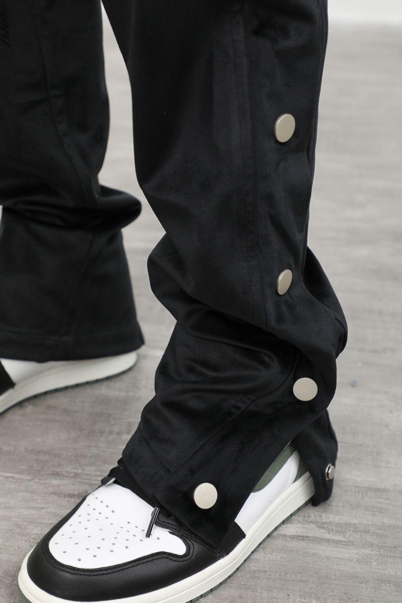 CZ Suede Buttons Straight Trousers