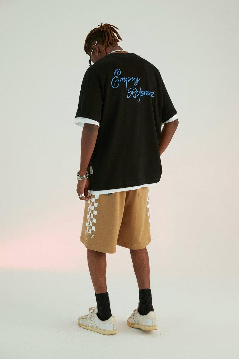 Empty Reference Checkerboard Print Shorts