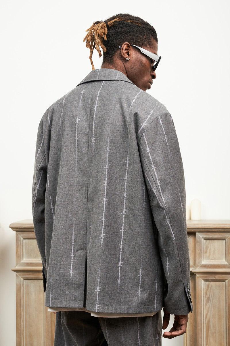 Empty Reference Thorn Print Suit Jacket