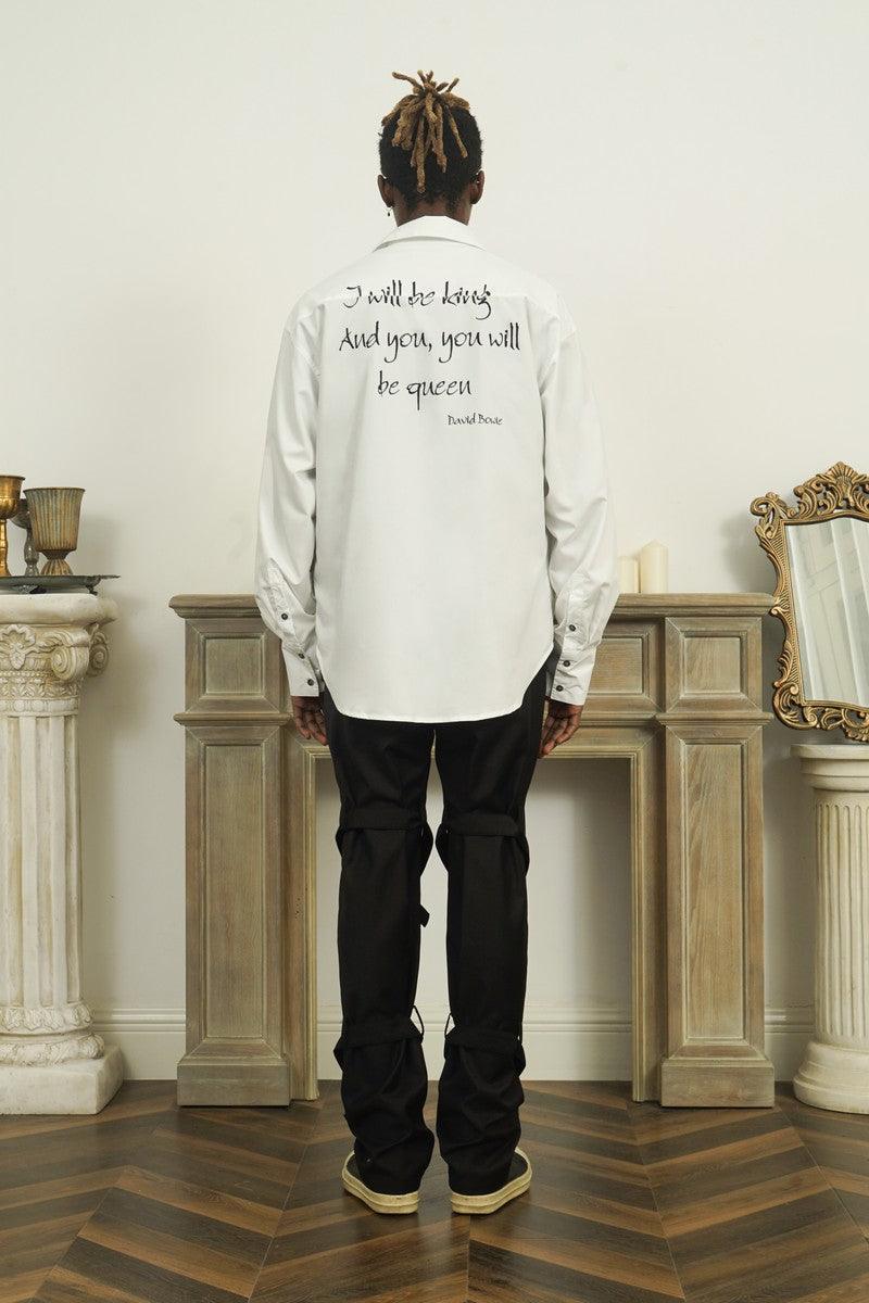 Empty Reference Black Straps Straight Trousers