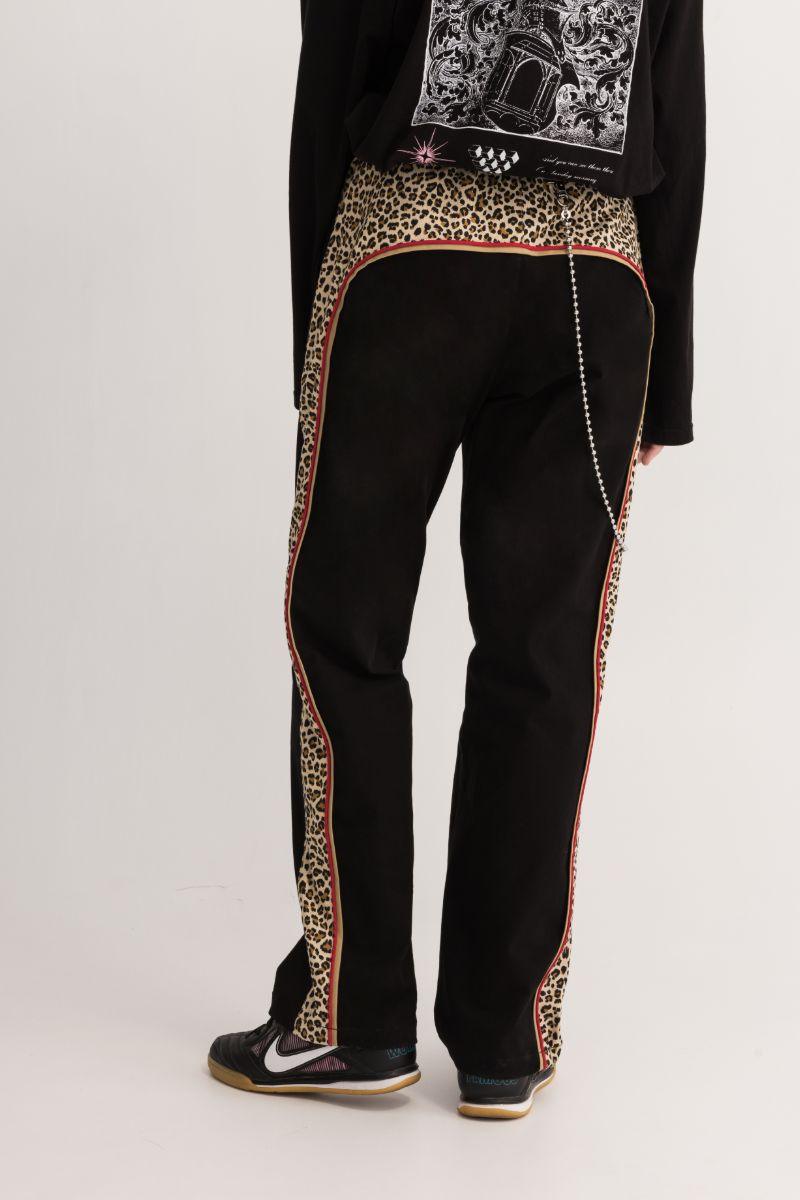 Empty Reference Leopard Pattern Straight Trousers