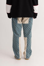 Empty Reference Plaid Stitching Jeans