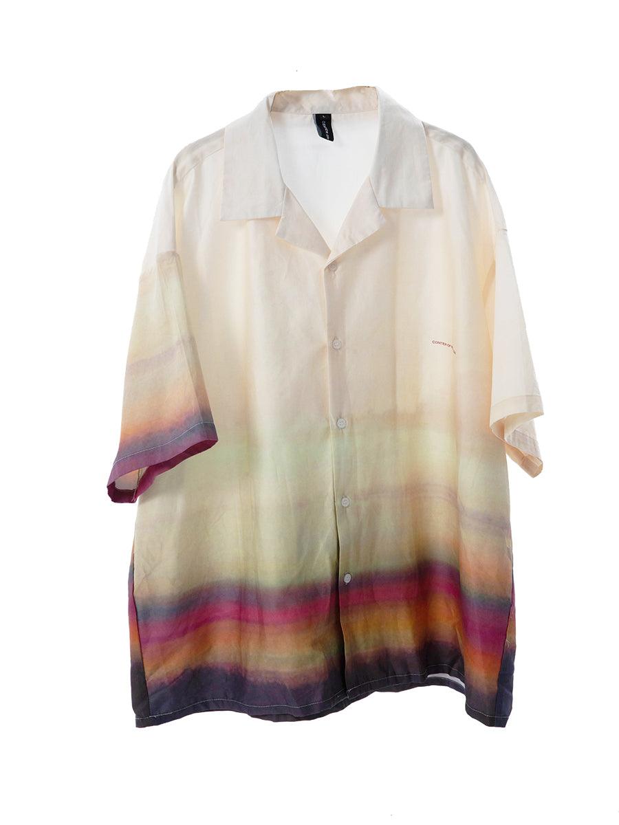 Center of Rotation Gradient Print Cuban Shirt