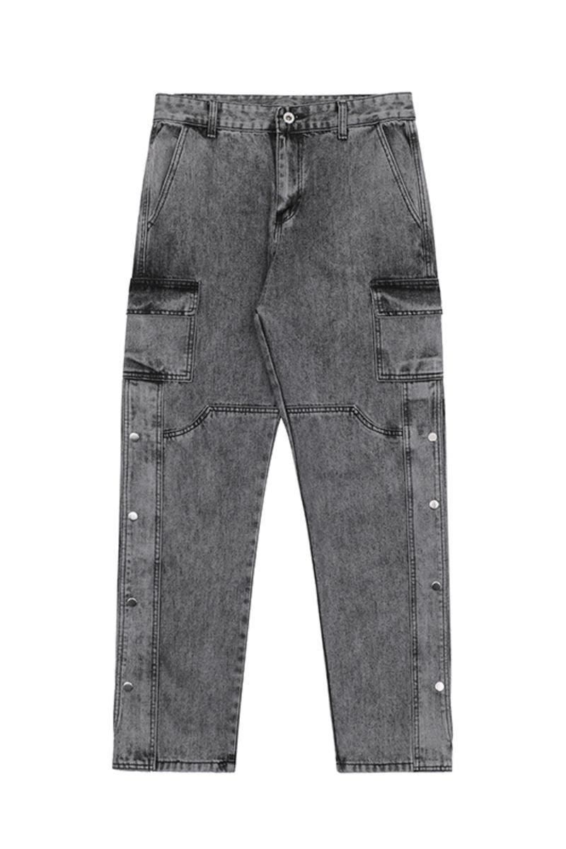 CZ Dark Buttons Cargo Jeans