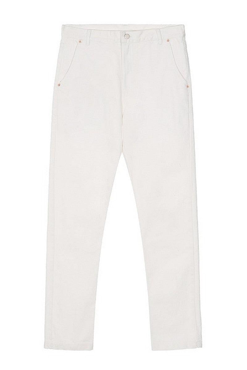 CZ White Straight Jeans