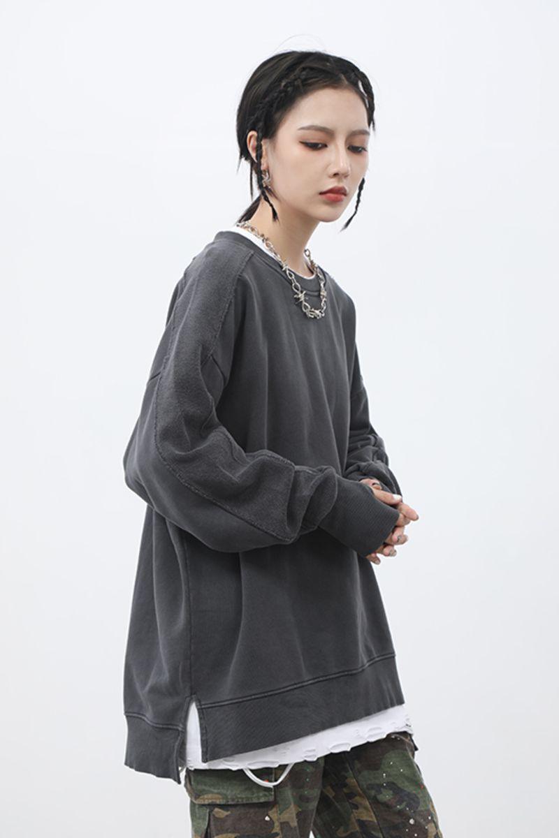 CZ Washed Split Sweater