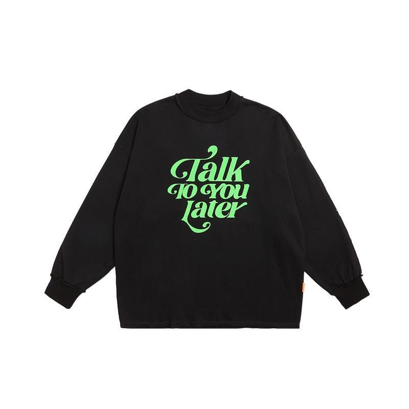 CZ Talk Later Print Sweater