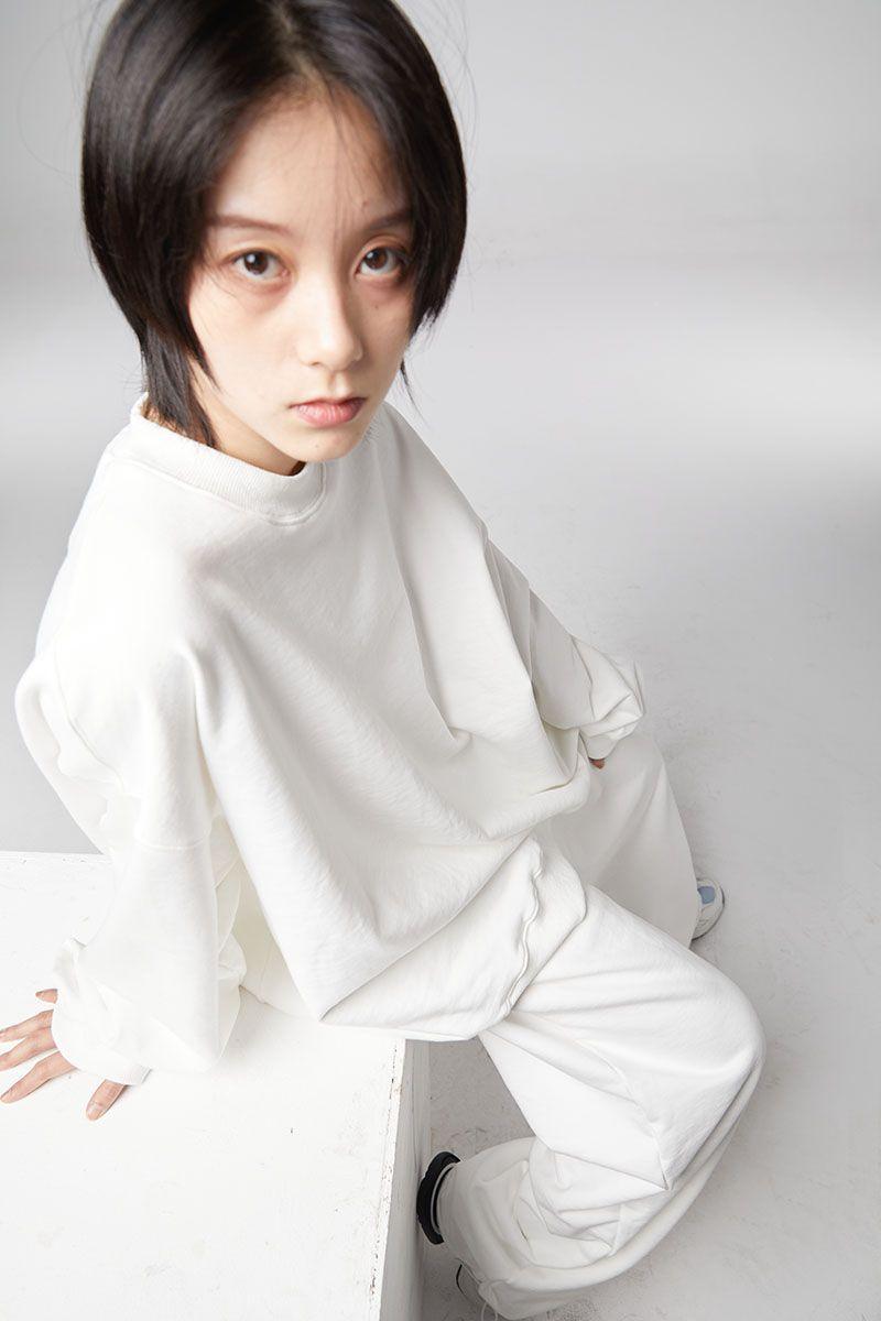 CZ White Loose Sweater