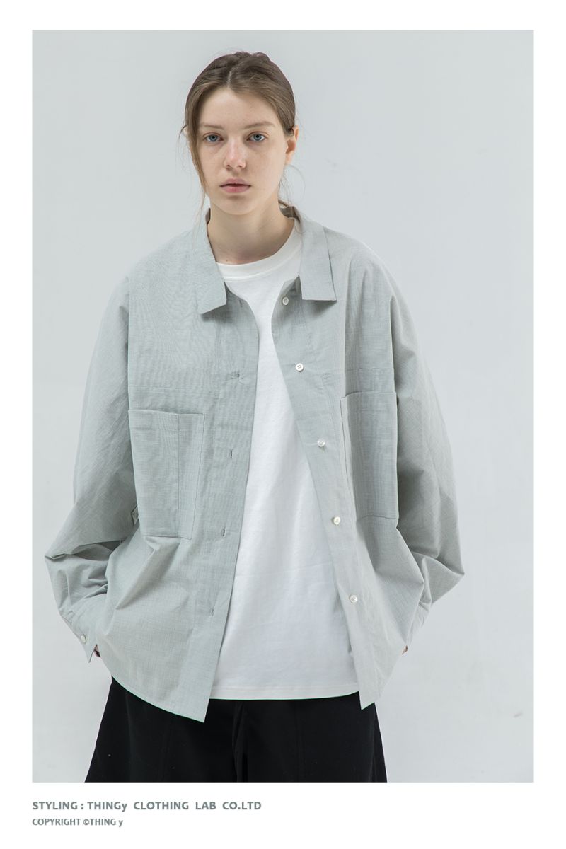THINGY Light Green Loose L/S Shirt