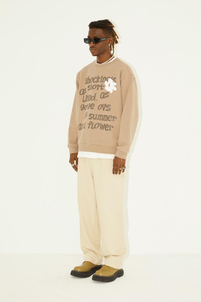 Empty Reference Camel Flower Print Sweater