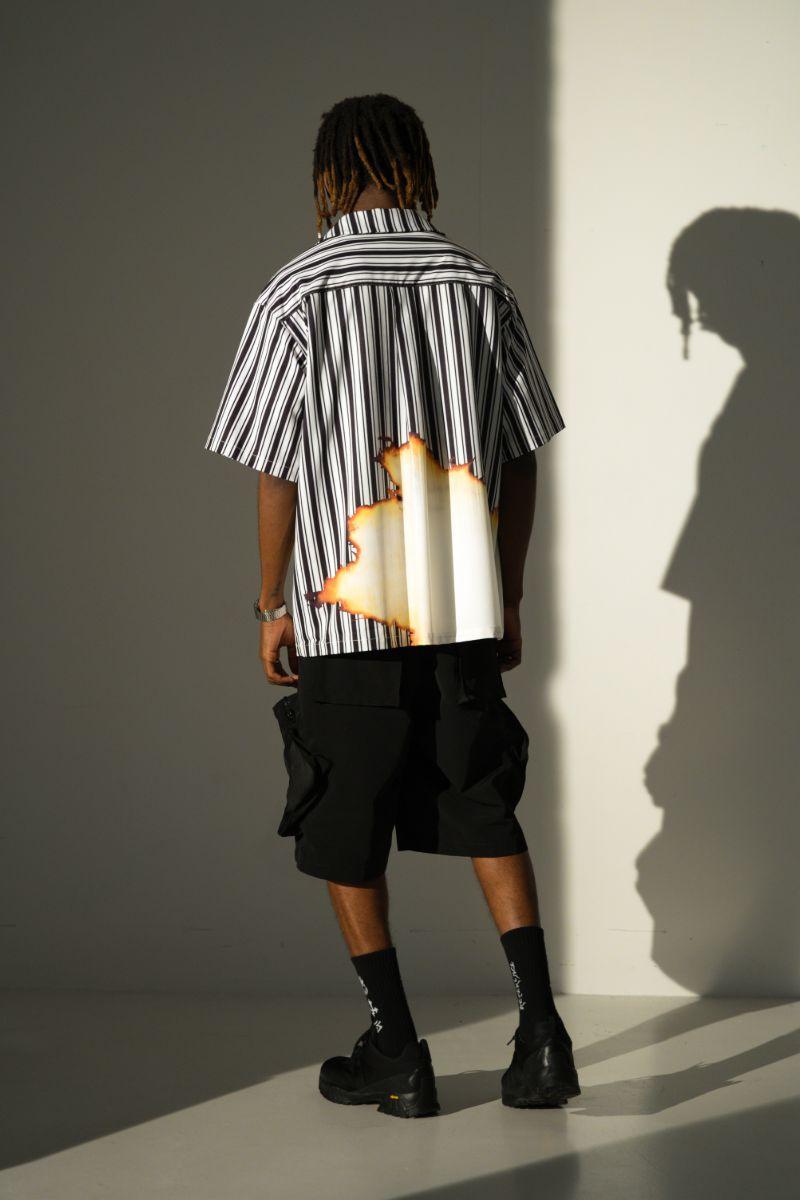 Empty Reference Burning Striped Cuban Shirt