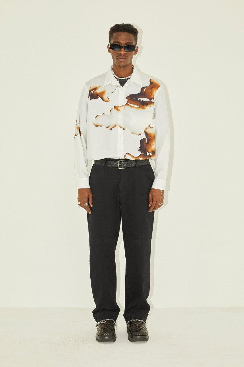 Empty Reference Burning Print L/S Shirt