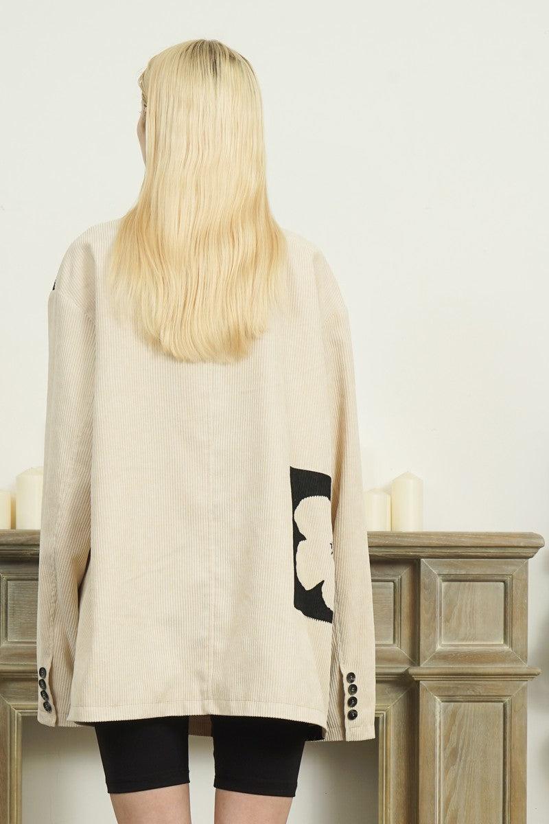 Empty Reference Flower Corduroy Suit Jacket