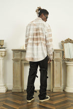 Empty Reference Faded Plaid Long Sleeve Shirt