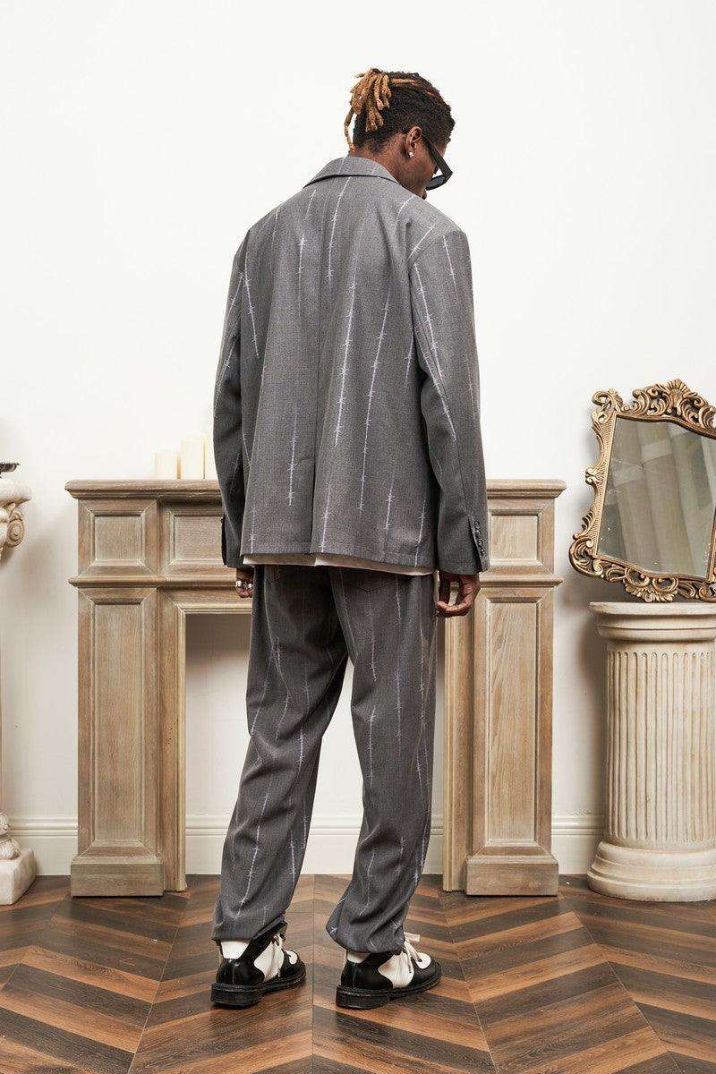 Empty Reference Thorn Print Suit Jacket