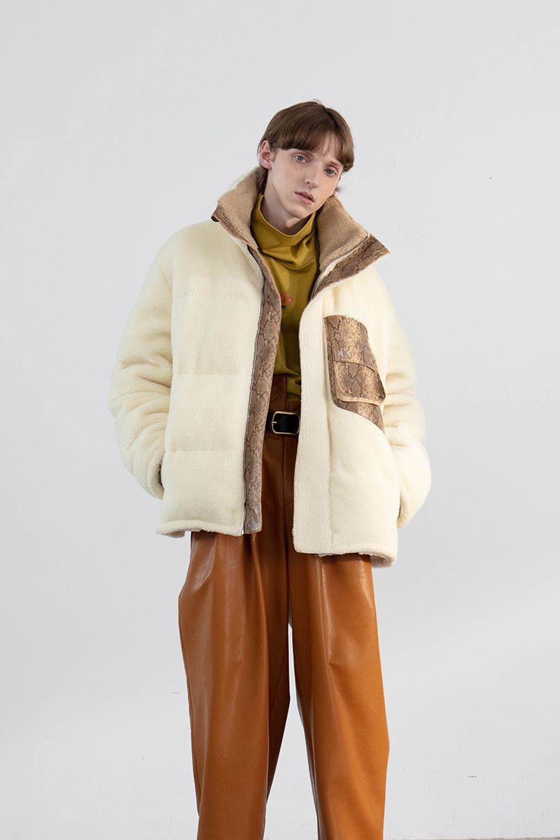 Mix7 Snake Pattern Sherpa Jacket