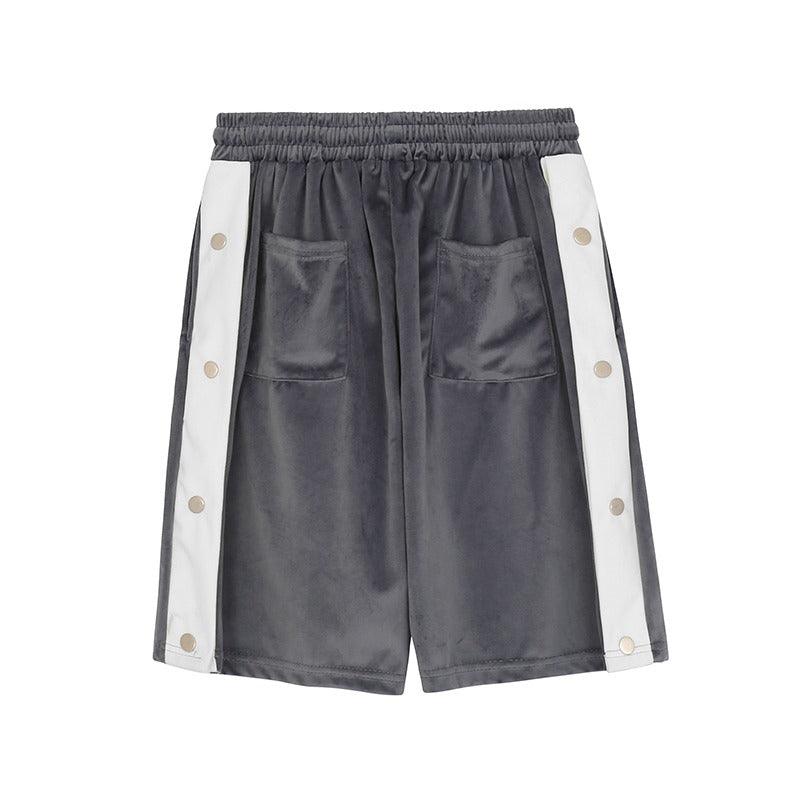 CZ Velvet Buttons Shorts