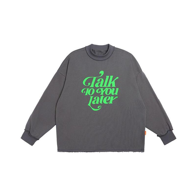 CZ Talk Later Print Sweater