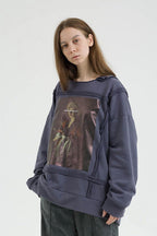 Center of Rotation Distressed Painting Sweater