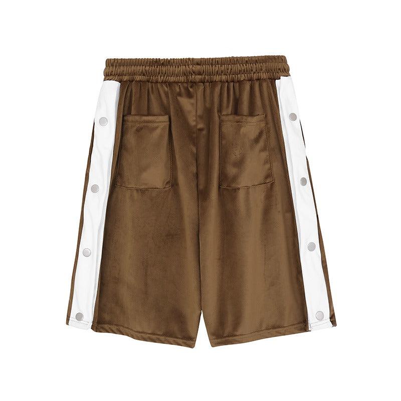 CZ Velvet Buttons Shorts
