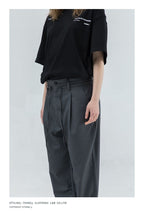 THINGY Dark Gray Straight Trousers