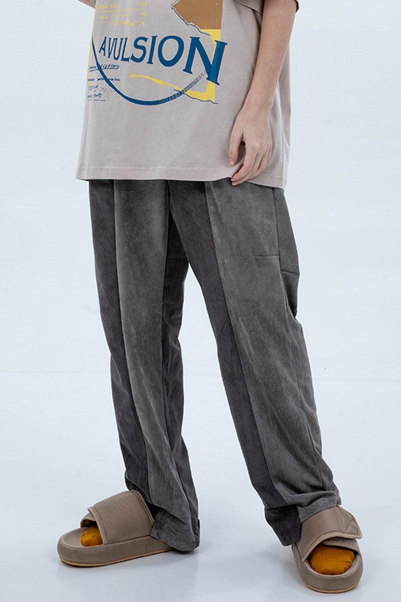 Center of Rotation Suede Stitched Loose Pants