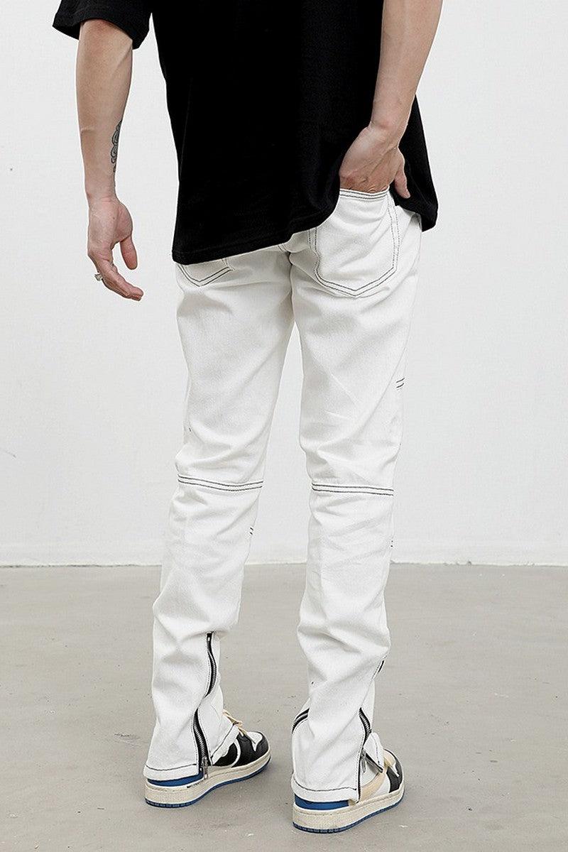 CZ Contrast Stitch Flared Trousers