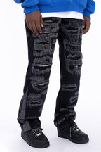 CZ Embroidered Destroyed Jeans