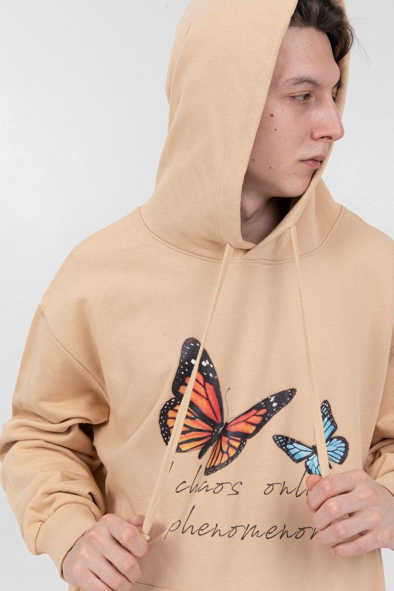 Center of Rotation Butteflies Print Hoodie