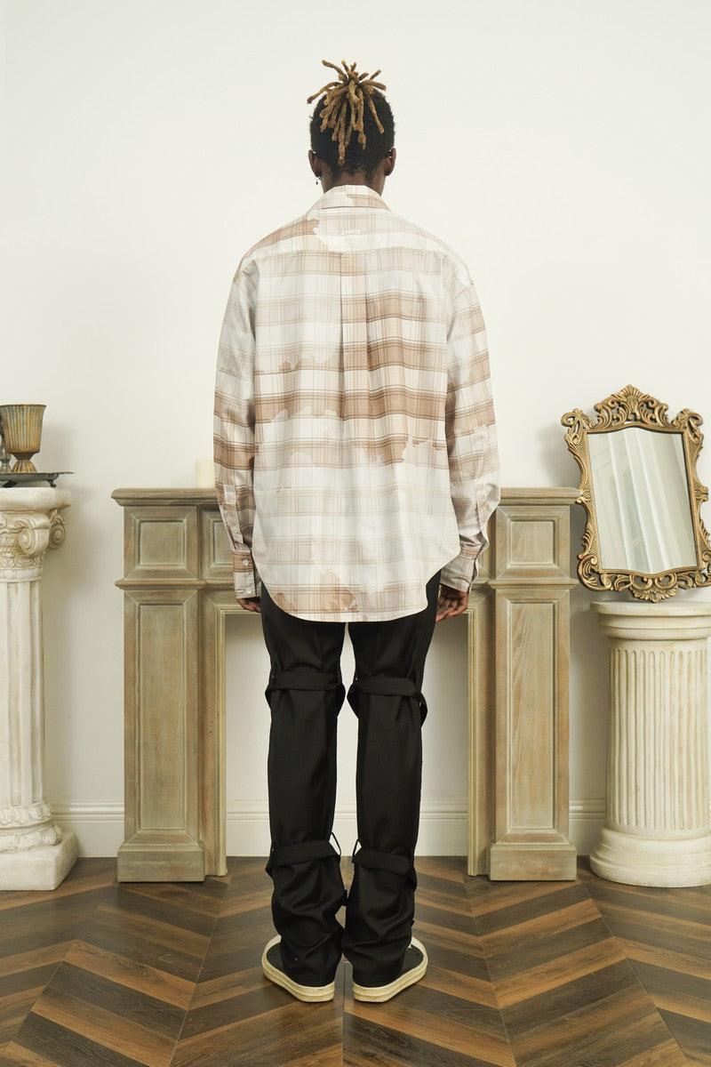Empty Reference Faded Plaid Long Sleeve Shirt