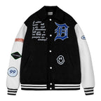 OO Gothic Logo Embroidered Varsity Jacket