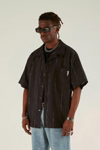 Empty Reference Thorns Striped  Cuban Shirt