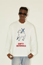 Empty Reference White Lamb Print L/S Tee