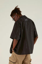 Empty Reference Thorns Striped  Cuban Shirt