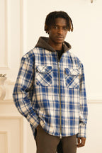 Empty Reference Plaid Woolen Hooded Jacket