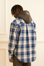 Empty Reference Plaid Woolen Hooded Jacket