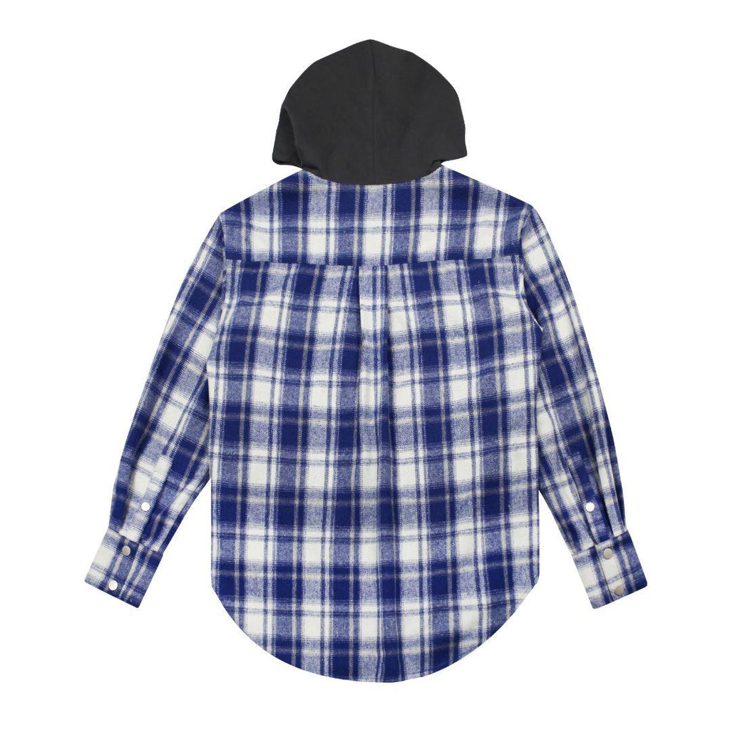 Empty Reference Plaid Woolen Hooded Jacket