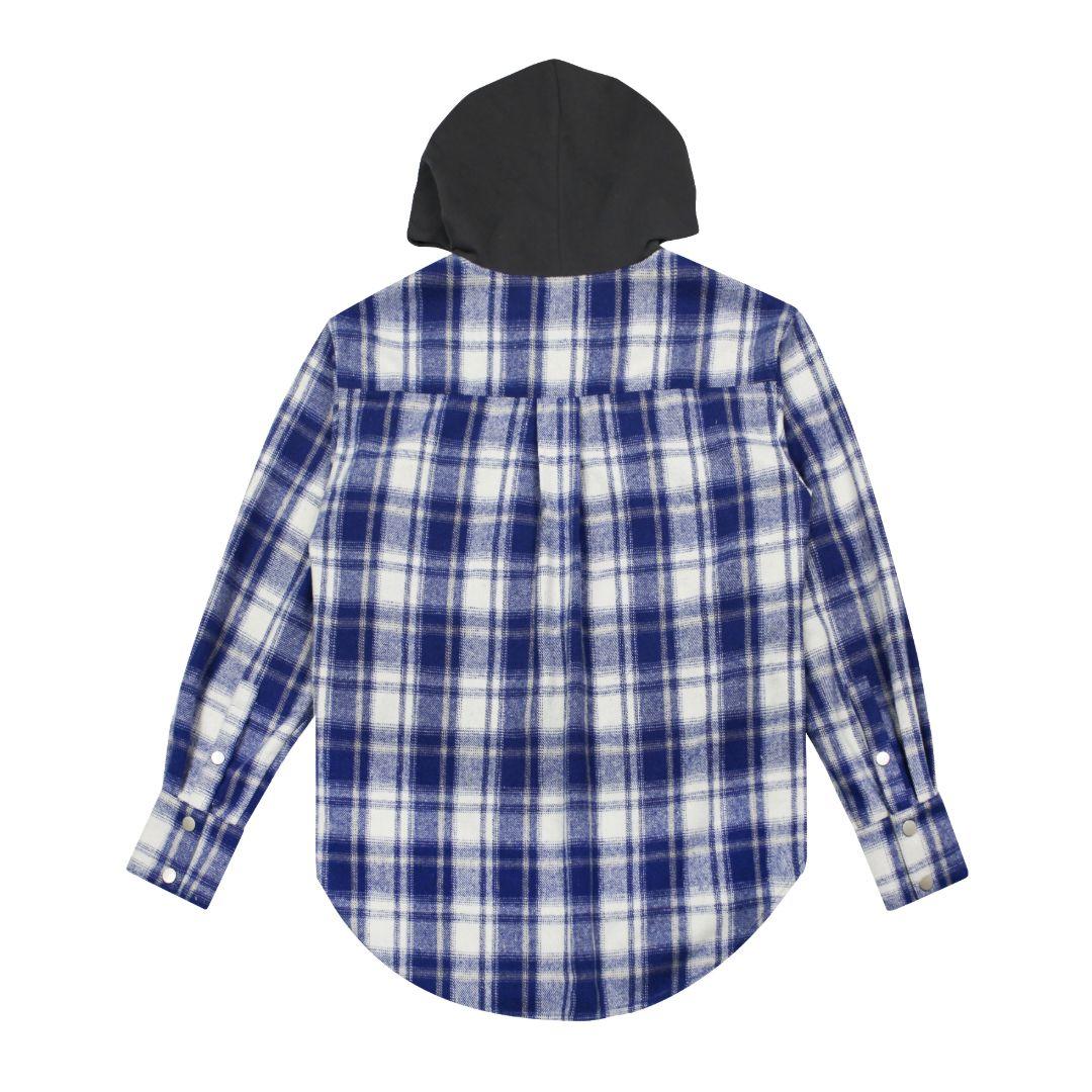 Empty Reference Plaid Woolen Hooded Jacket