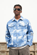 Empty Reference Clouds Tie Dyed Jeans Jacket