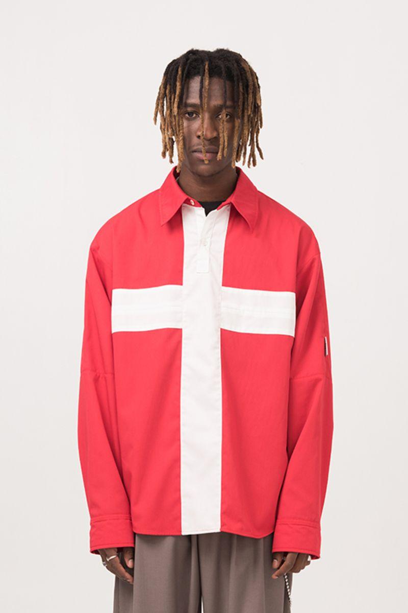 Empty Reference Swiss Half Open Collar L/S Shirt