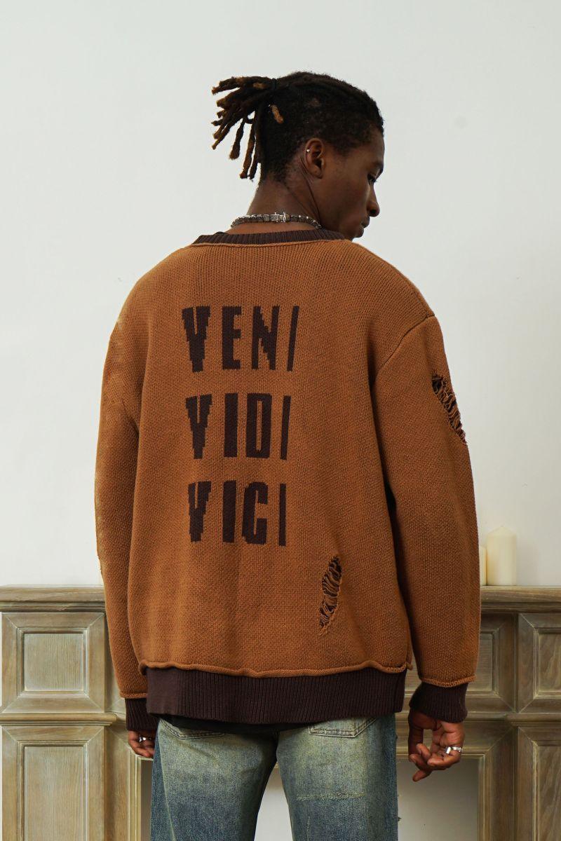 Empty Reference Victory Distressed Sweater