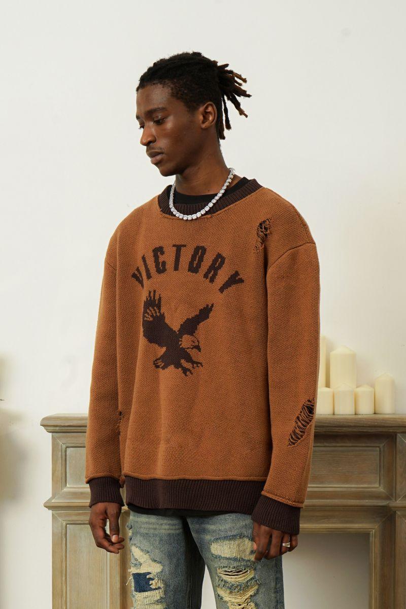 Empty Reference Victory Distressed Sweater