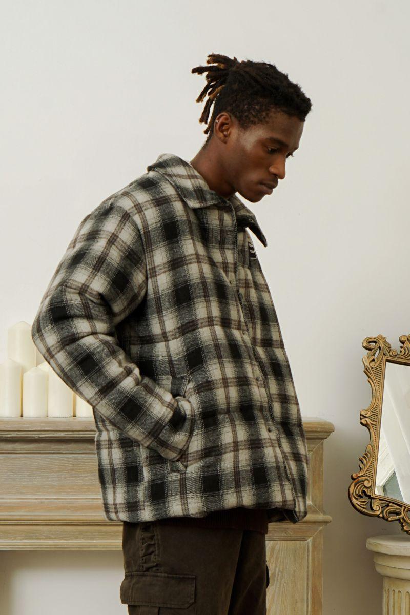Empty Reference Woolen Plaid Jacket