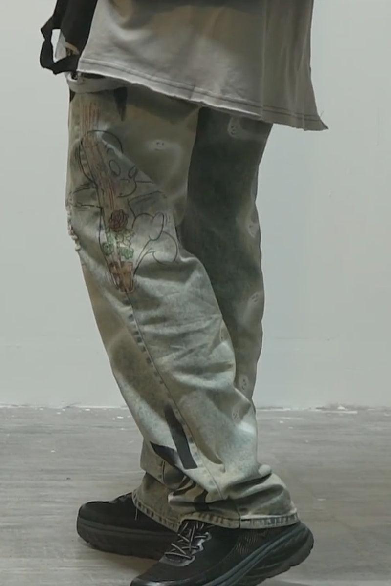 CZ Ghost Painted Loose Jeans