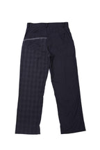 Center of Rotation Plaid Stitching Straight Trousers
