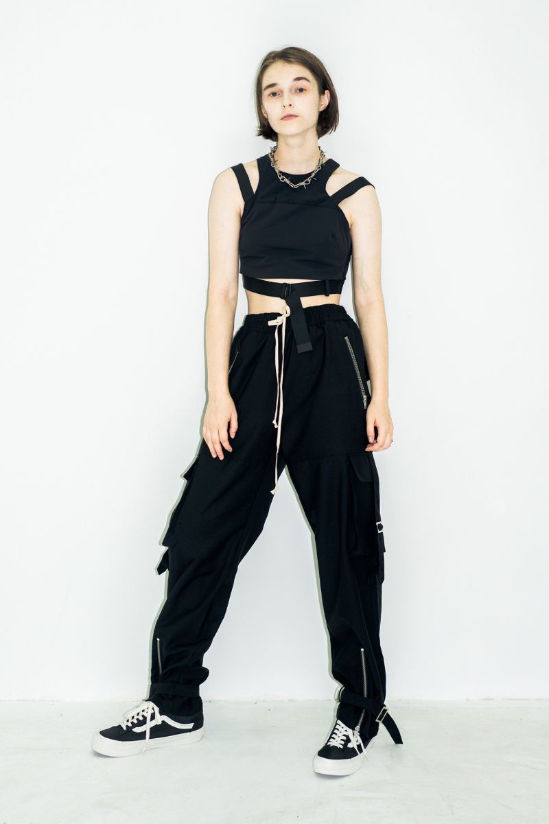 Unknown World Straps Zipper Cargo Trousers