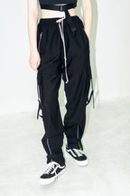 Unknown World Straps Zipper Cargo Trousers