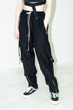 Unknown World Straps Zipper Cargo Trousers