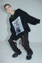 Unknown World Horror Loose Stitched Sweater