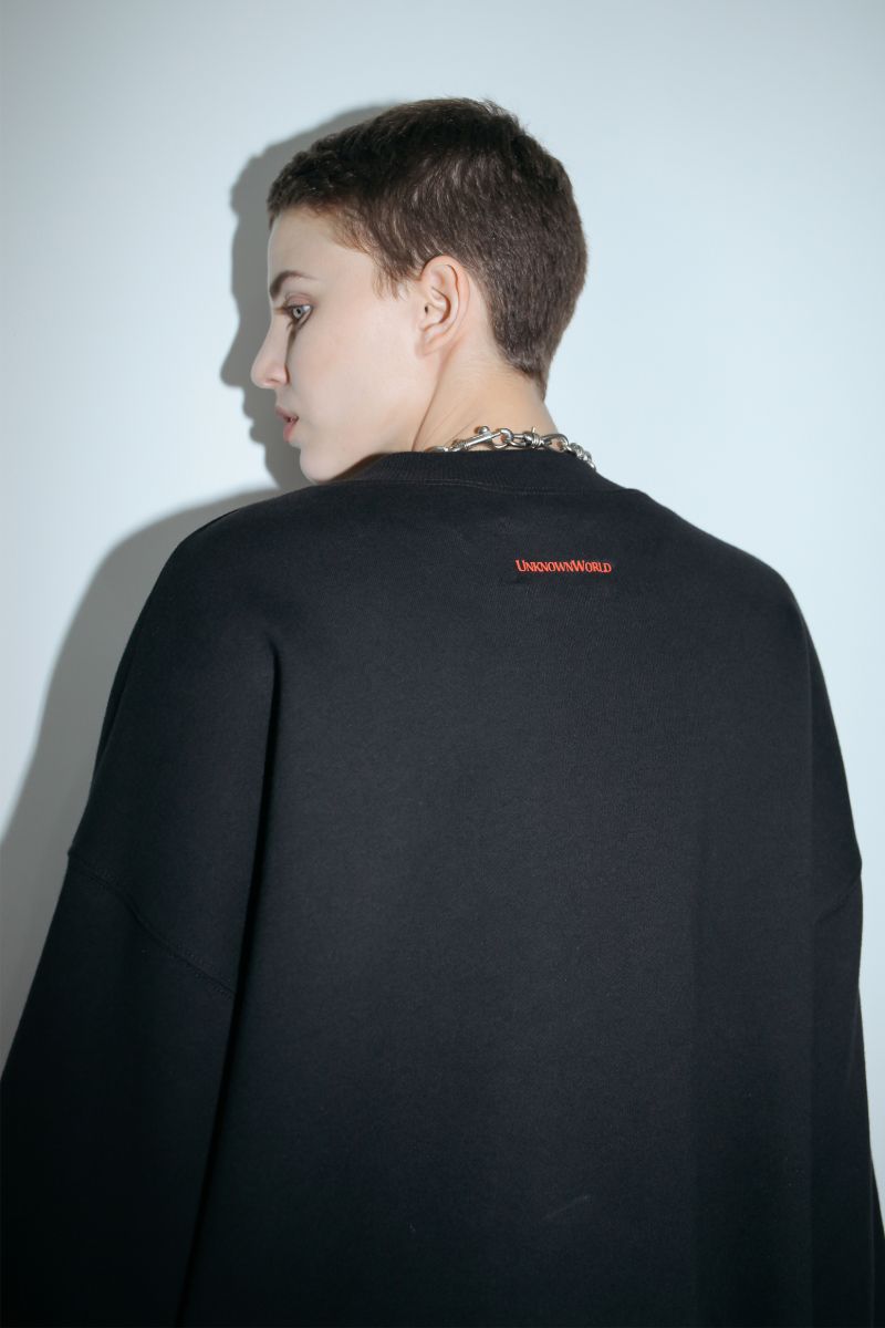 Unknown World Horror Loose Stitched Sweater